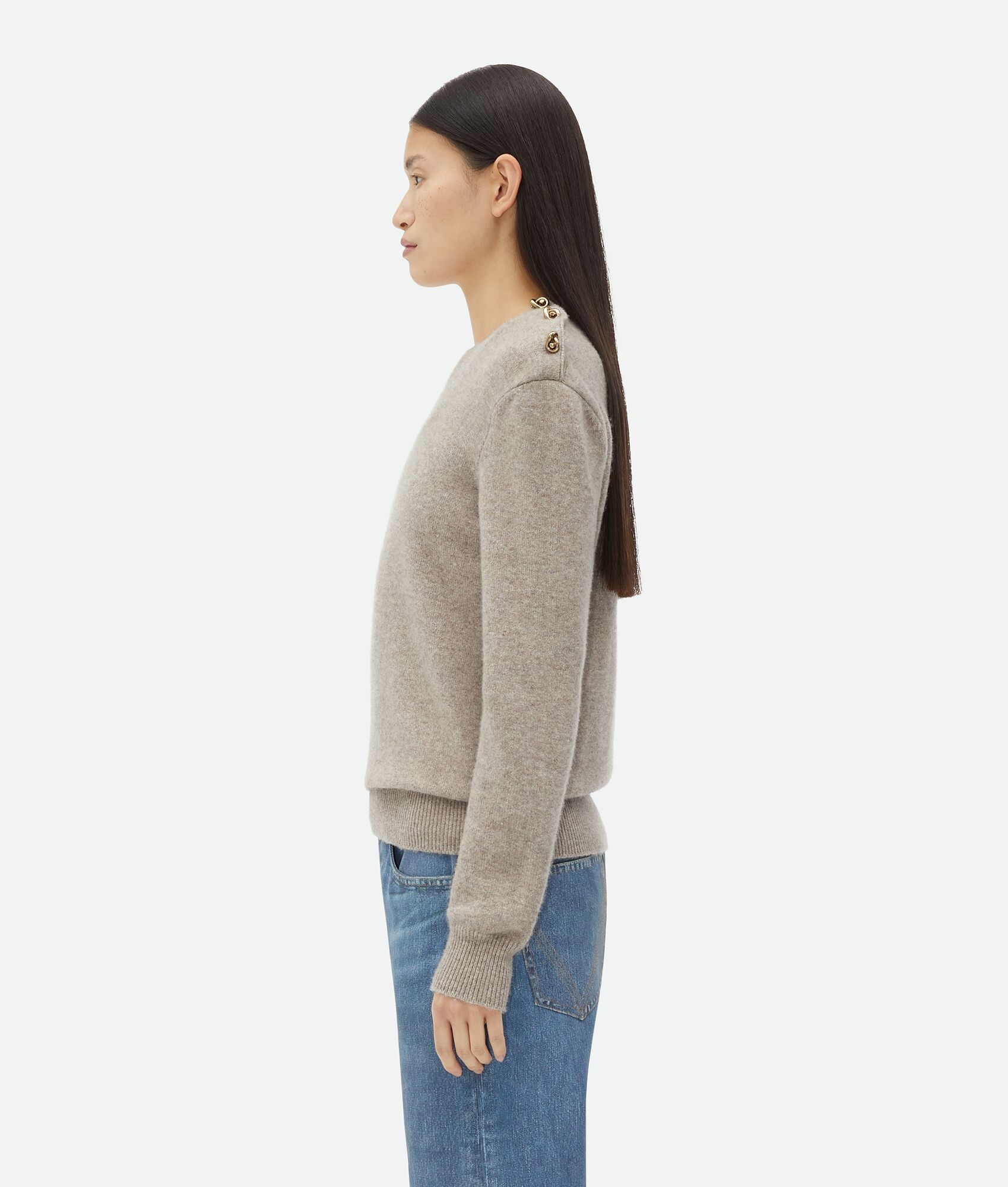 Cashmere Sweater With Knot Buttons - 2
