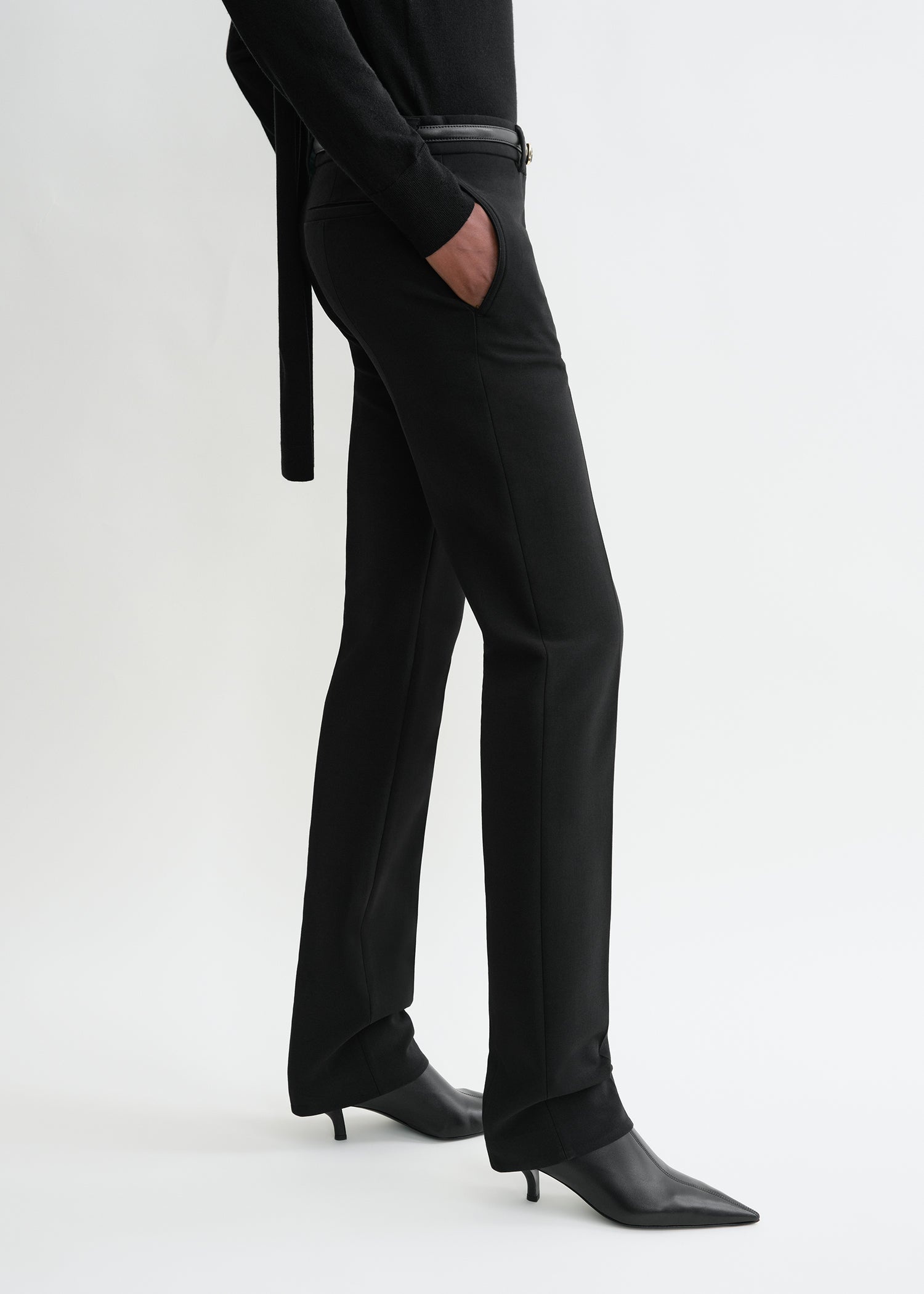 Low-waist slim trousers black - 6