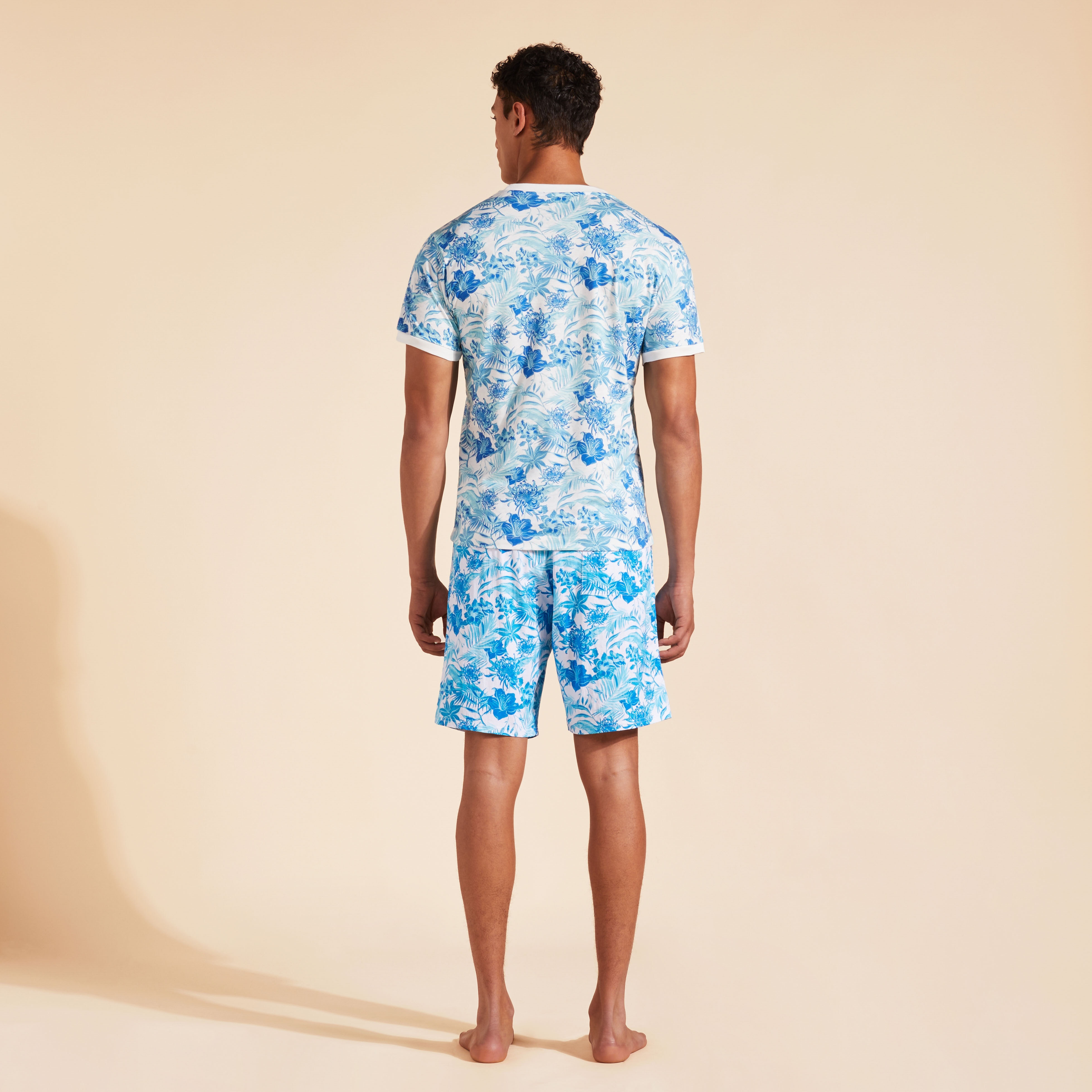 Men Cotton T-Shirt Tahiti Flowers - 4