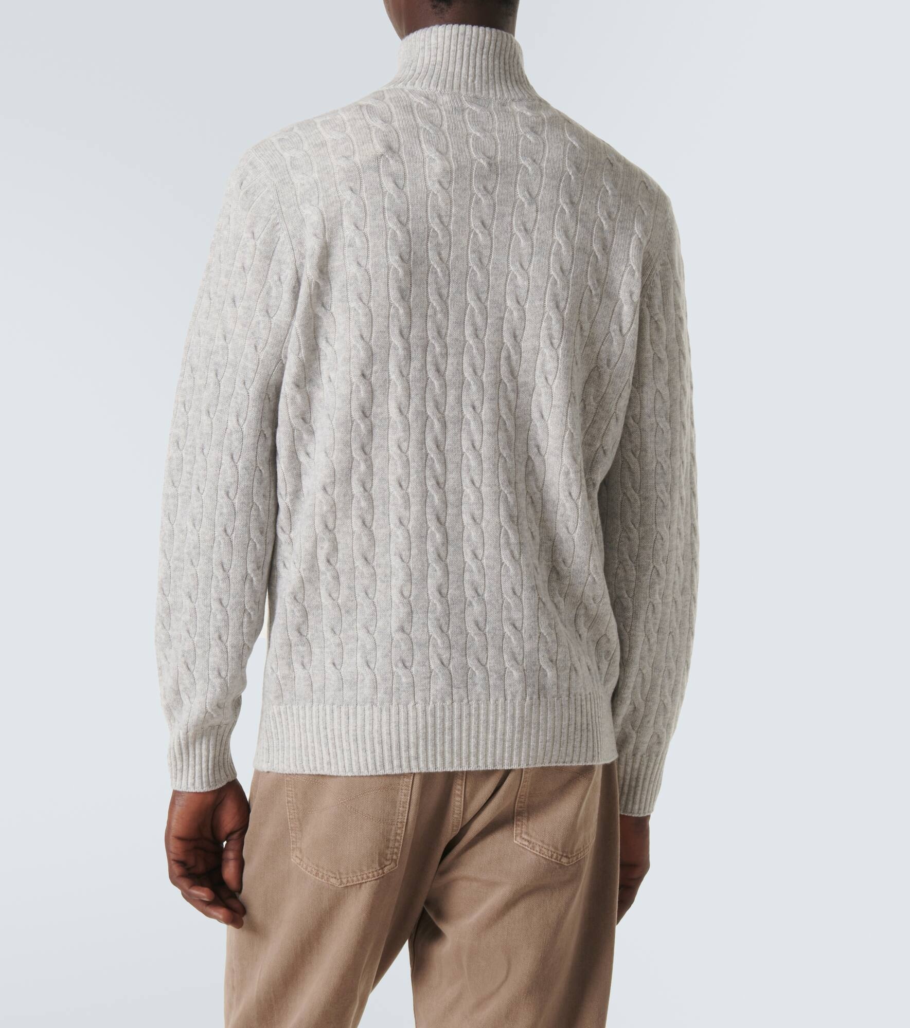 Cable-knit cashmere half-zip sweater - 4