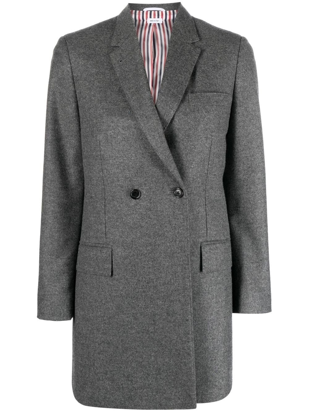 elongated double-breasted blazer - 1
