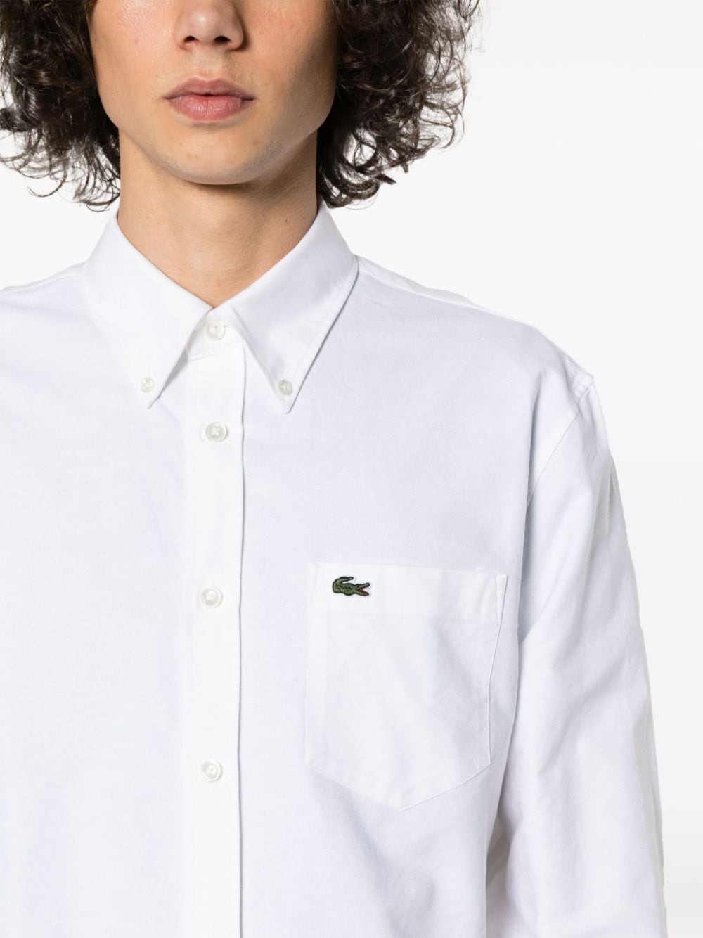 logo-patch cotton shirt - 5