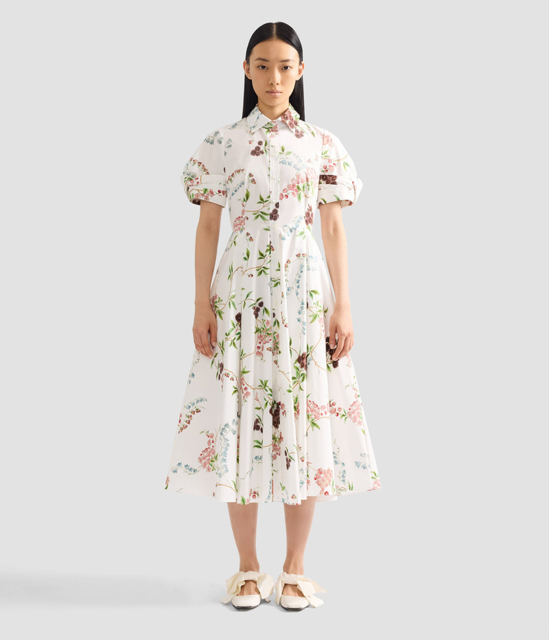 FLORAL PRINT COTTON MIDI SHIRT DRESS 4