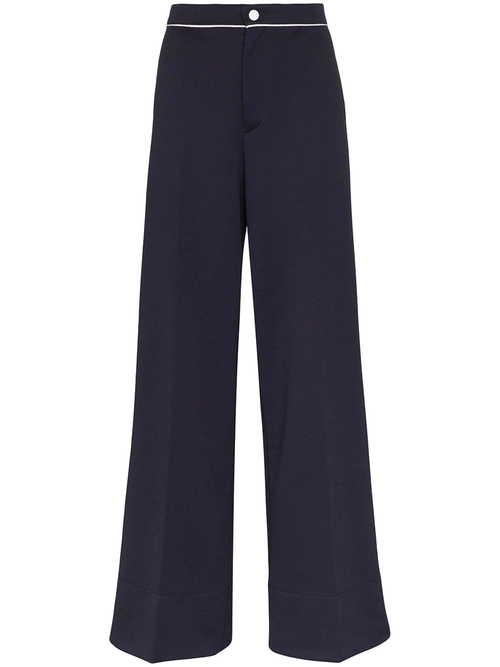 high-waisted flared trousers - 1