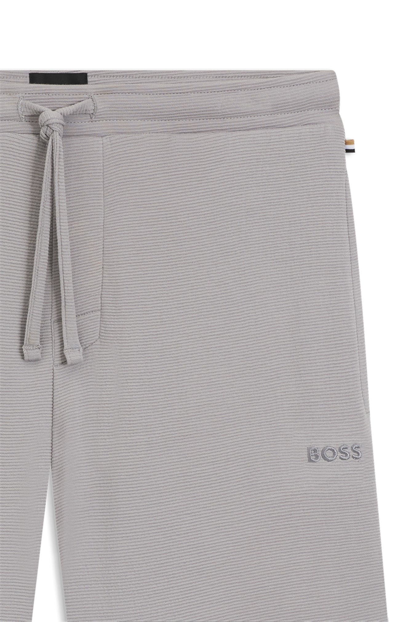 BOSS Ribbed Knit Pajama Shorts in Light/Pastel Grey at Nordstrom - 5