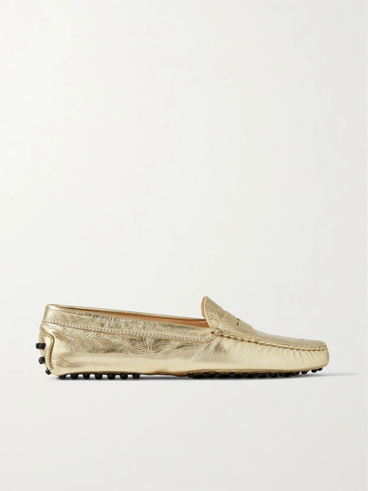 Gommino Metallic Textured-leather Loafers - 1