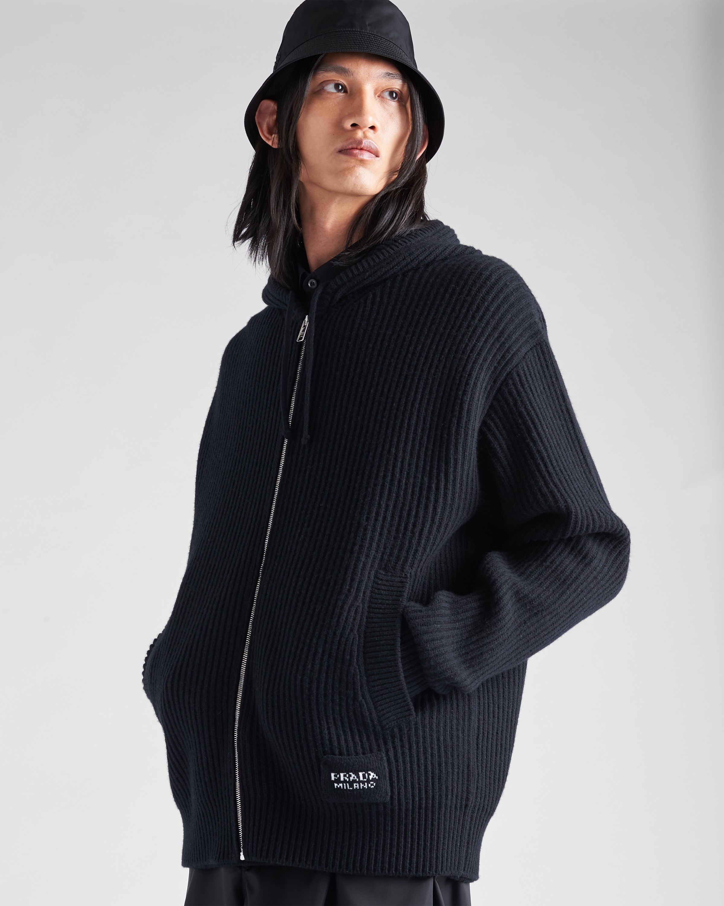 Wool and cashmere knit hoodie - 3