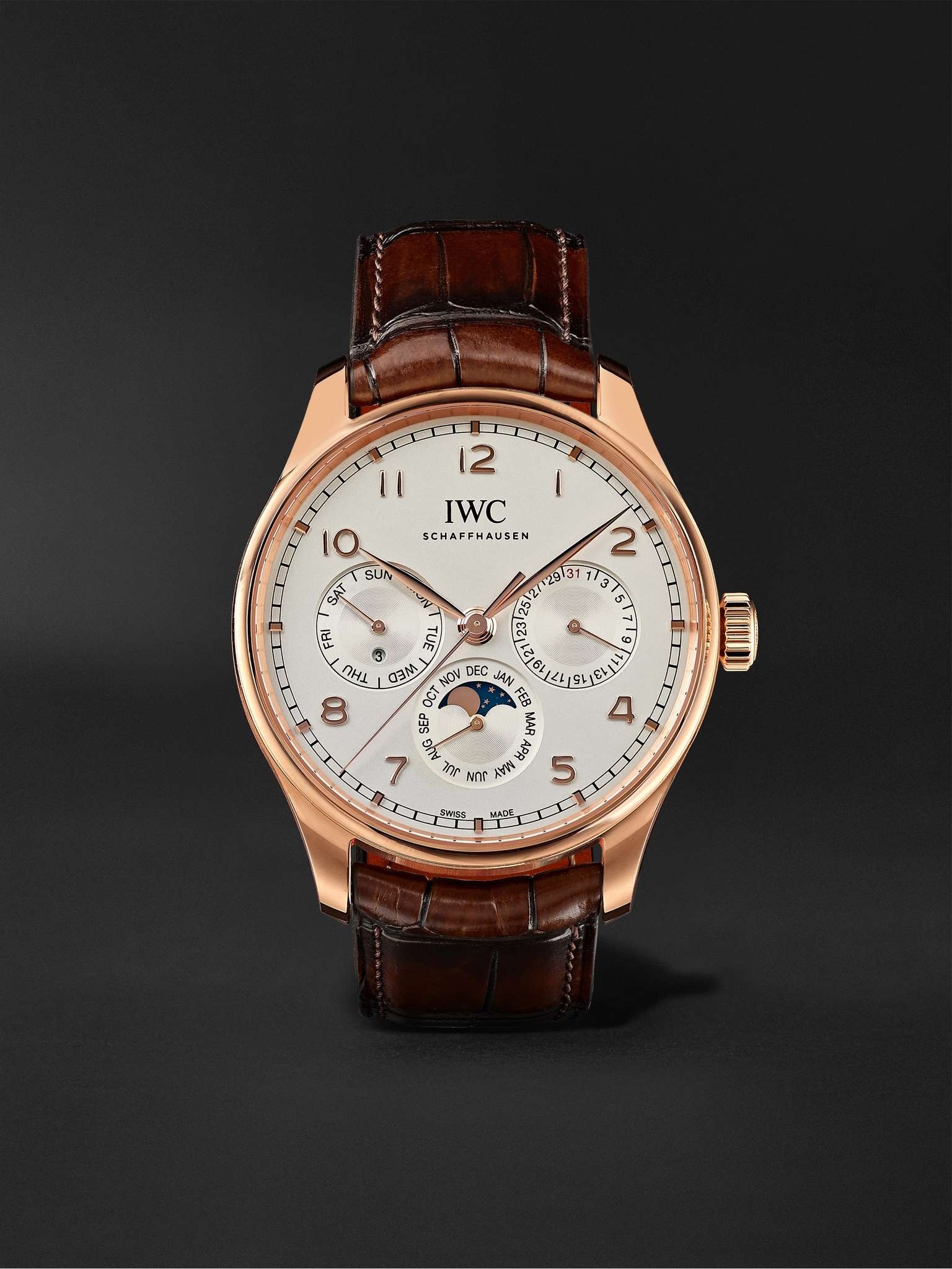 Portugieser Perpetual Calendar Automatic 42.4mm 18-Karat Red Gold and Alligator Watch, Ref. No. IW34 - 1