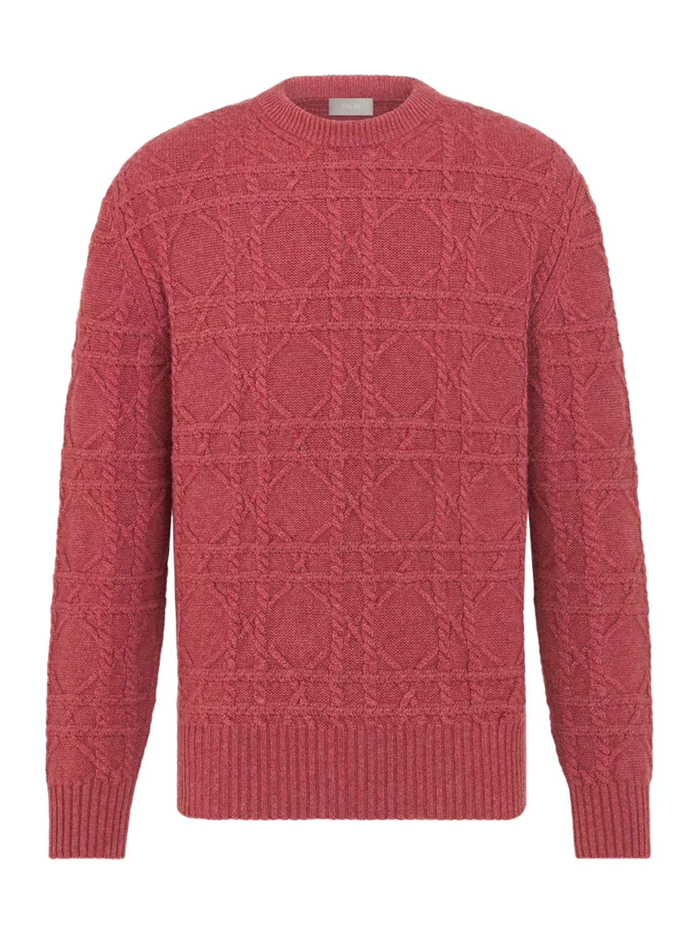 PINK CABLE KNIT CASHMERE SWEATER - 1