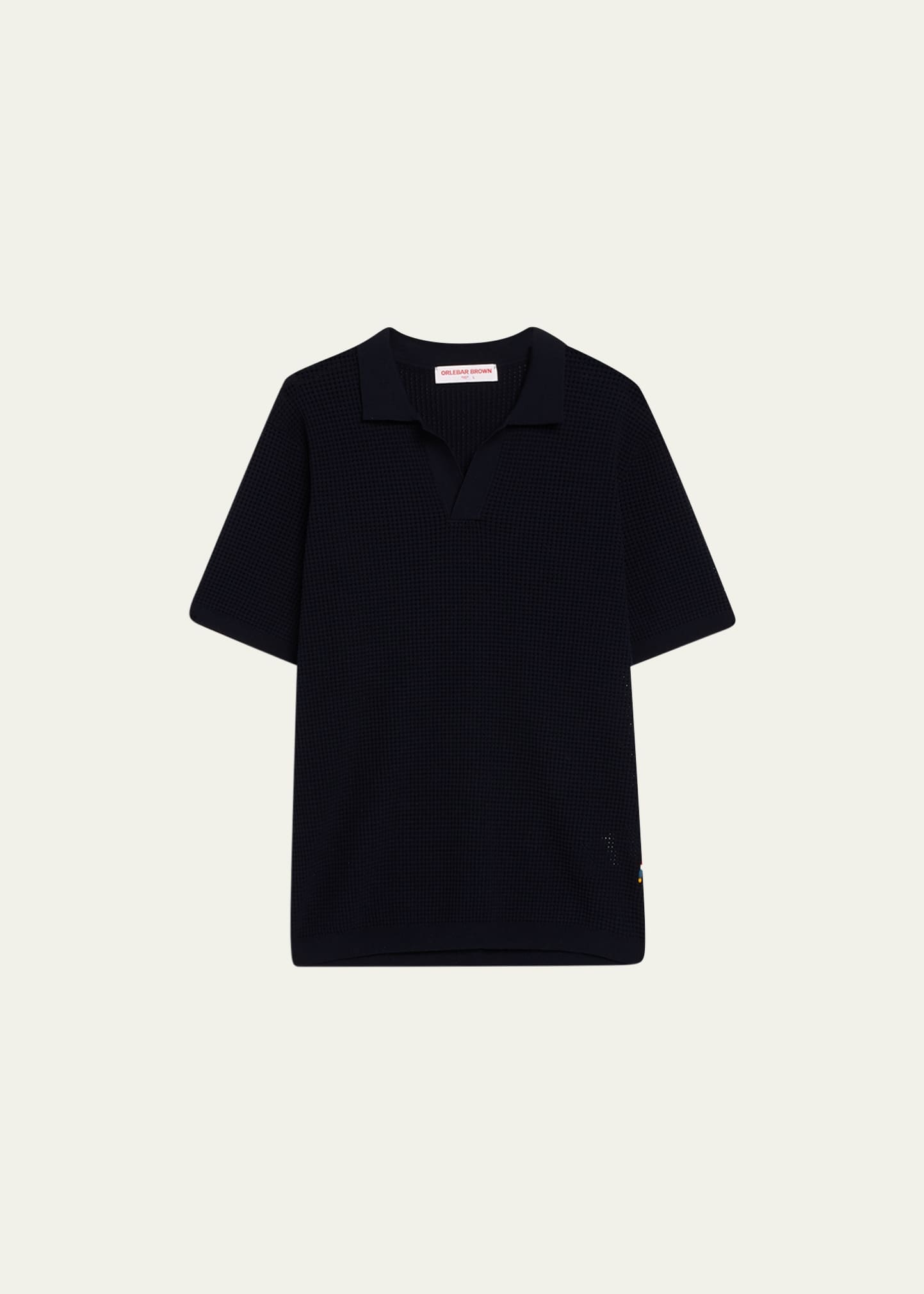 Men's Open-Mesh Stitch Polo Shirt - 1