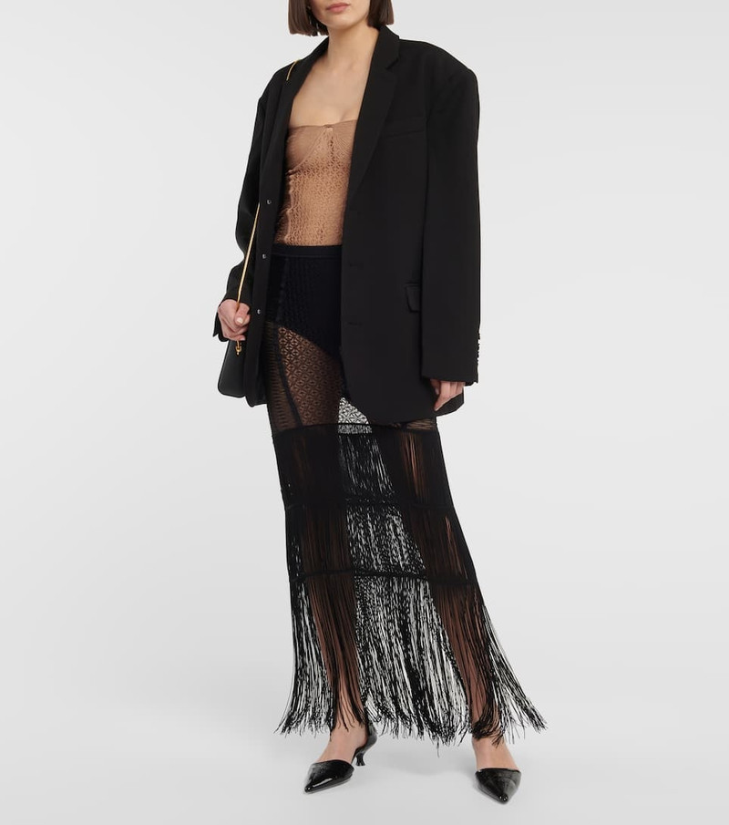 KHAITE Lori lace knit bustier top outlook