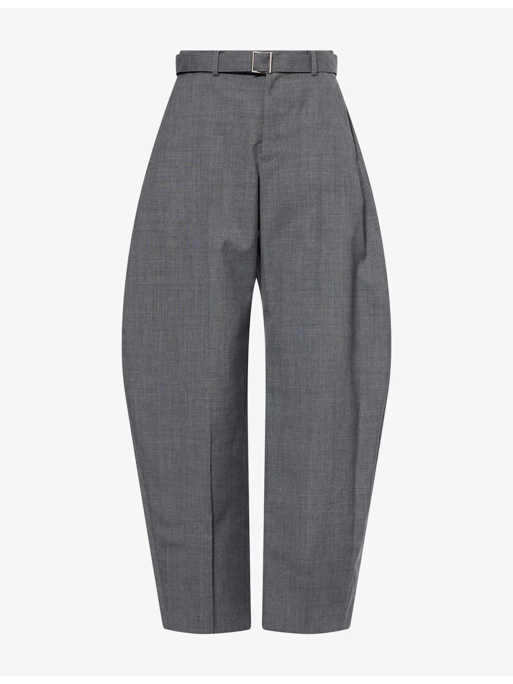 Curved-Leg High-Rise Wool Suit Trousers - 1