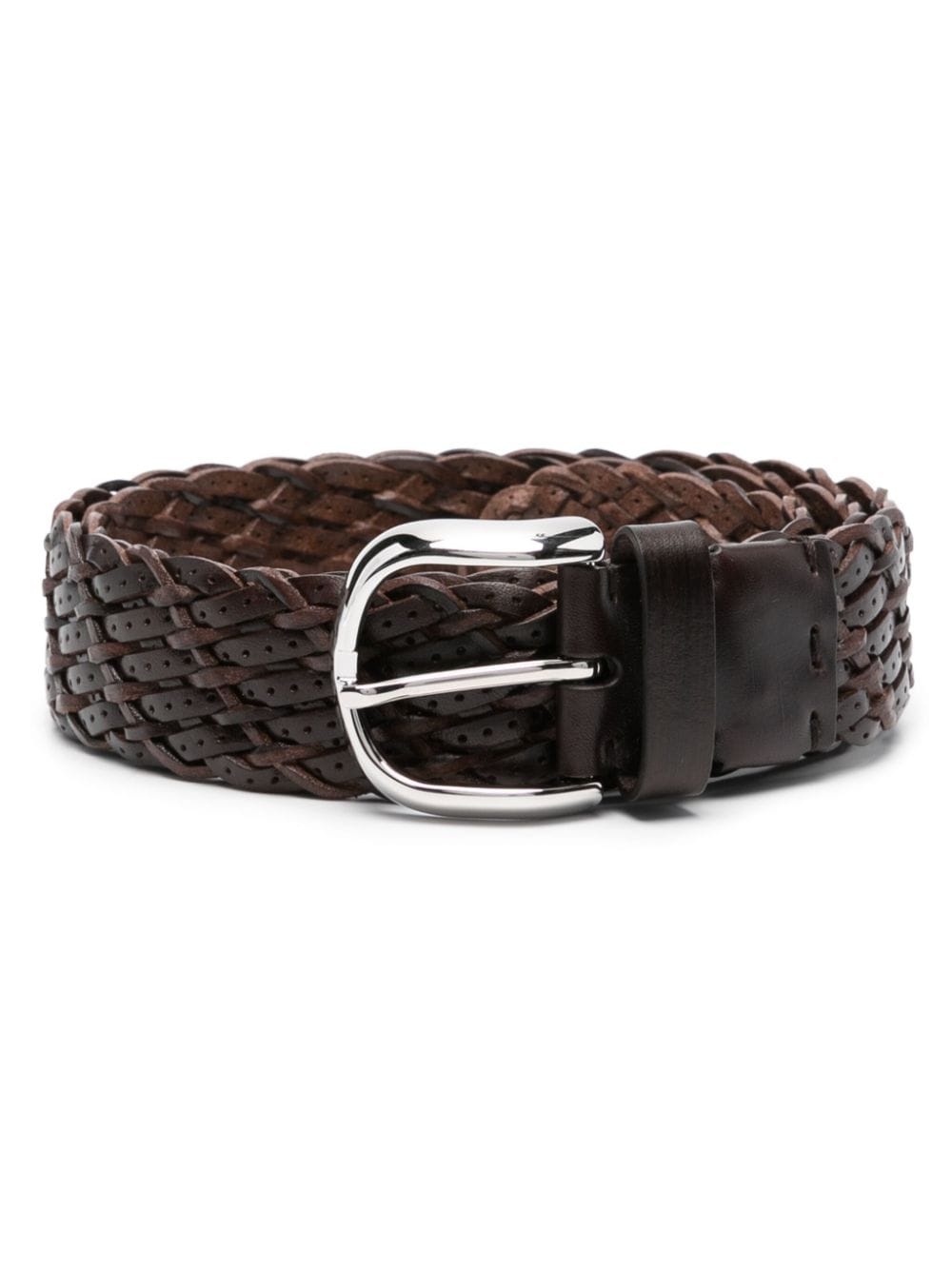 interwoven leather belt - 1