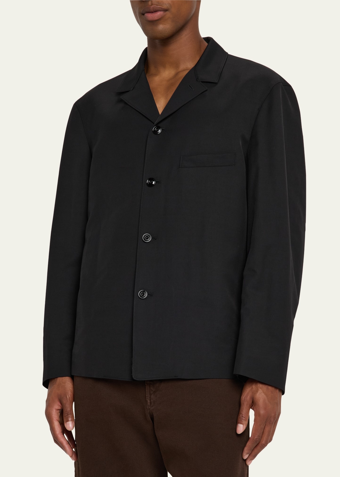 Men's Tailored Gabardine Overshirt - 4