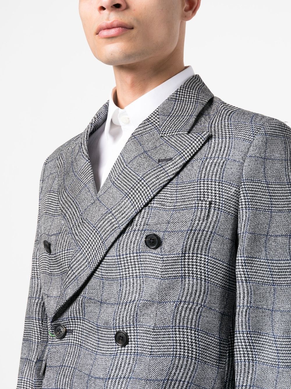 checked double-breasted blazer - 5