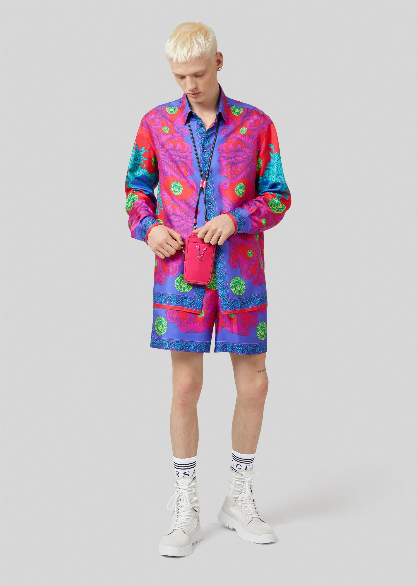 Medusa Trionfo Print Silk Shirt - 4