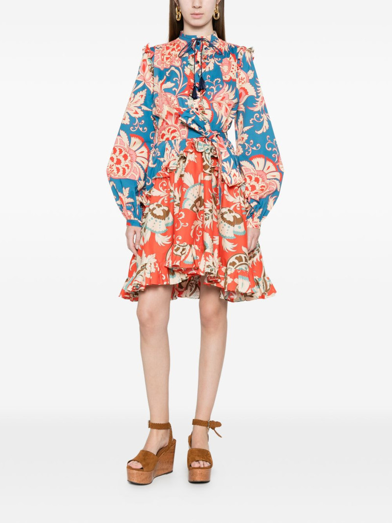 Etro floral ruffled mini dress outlook