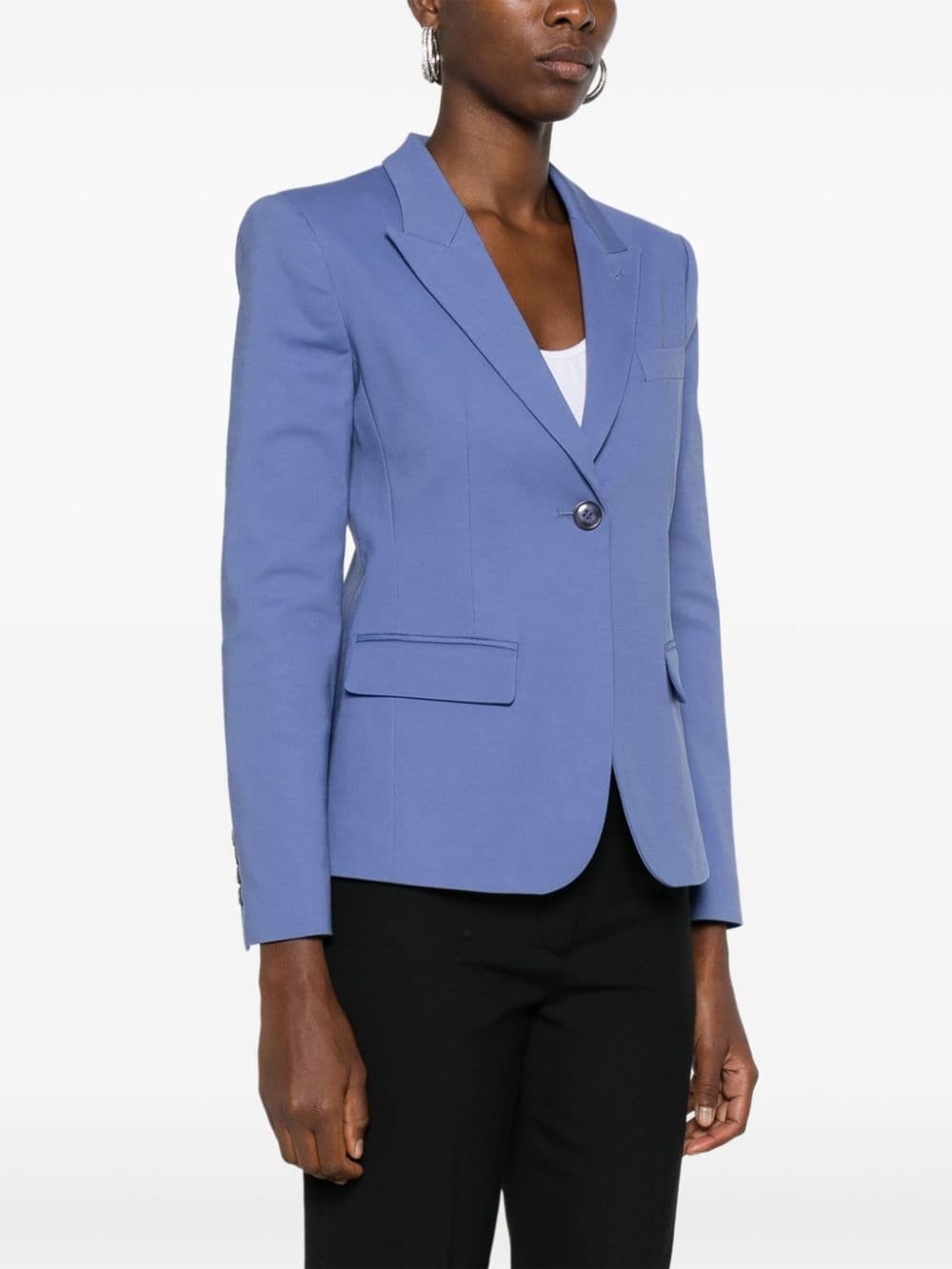 Cotton blend single-breasted blazer - 3