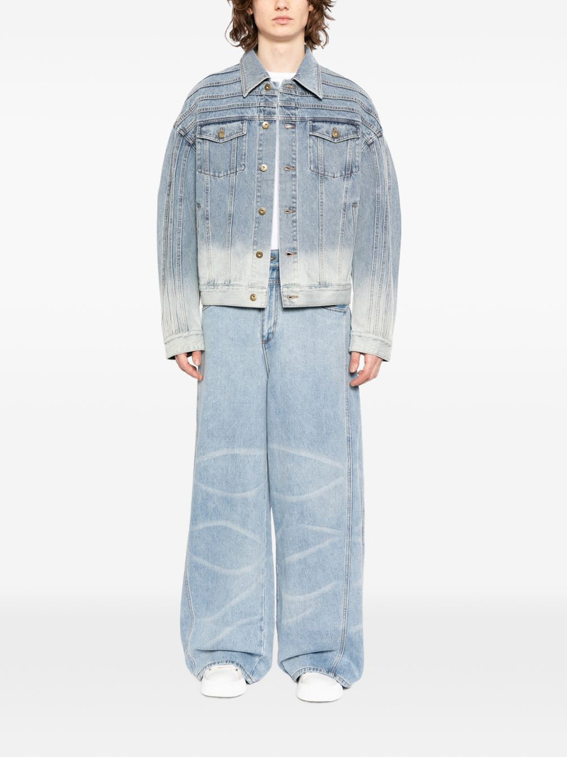FENG CHEN WANG pattern wide-leg jeans outlook