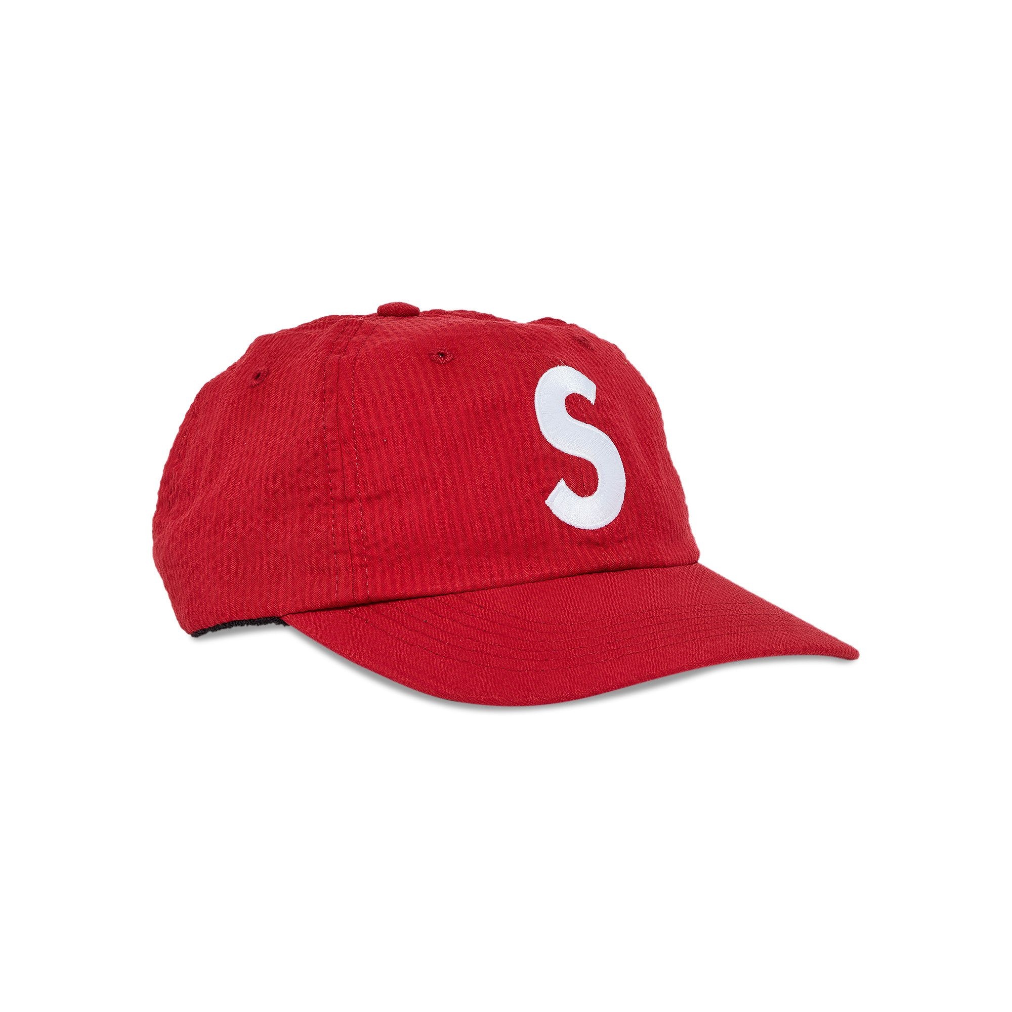 Supreme Seersucker S Logo 6-Panel 'Red' - 2