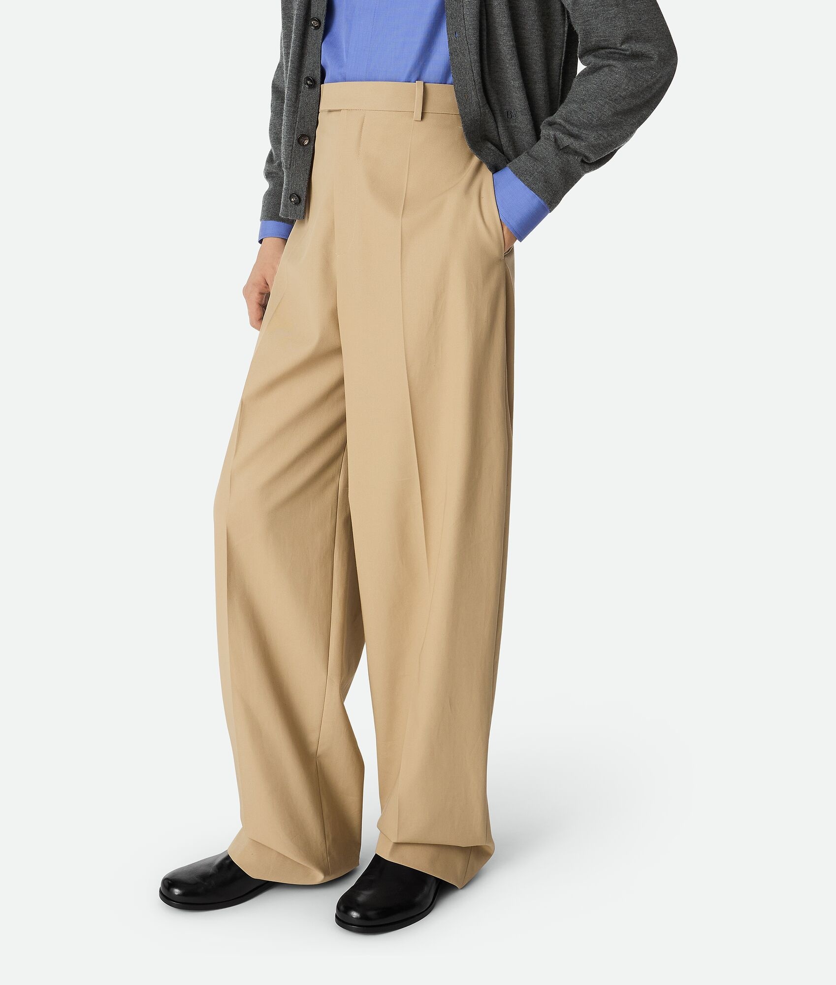 Cotton Twill Straight Trousers - 2