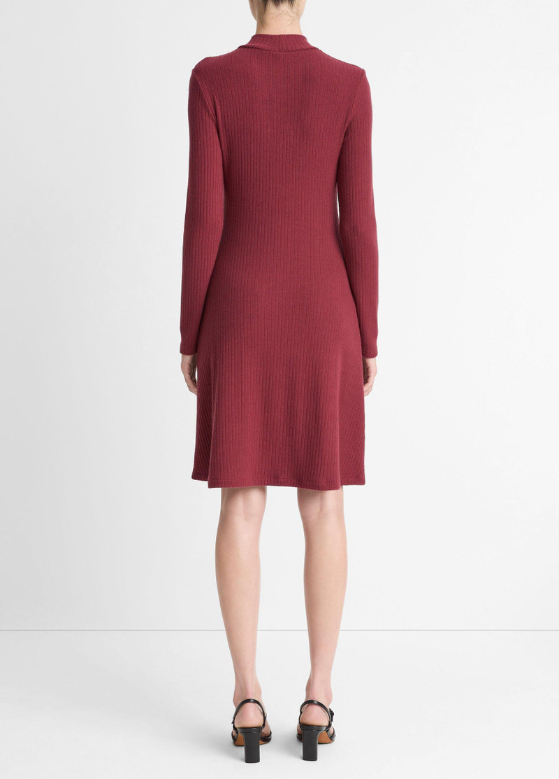 Vince Cozy Rib Mock-Neck Long-Sleeve Dress outlook