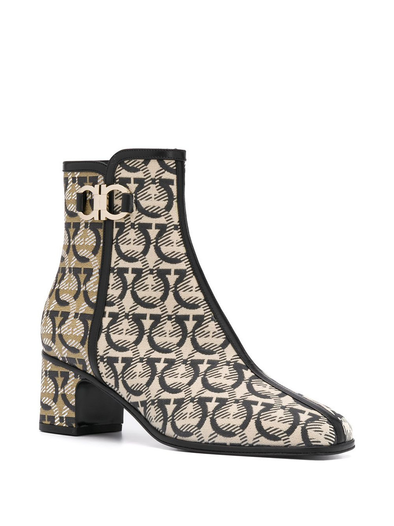 FERRAGAMO Gancini print ankle boots outlook