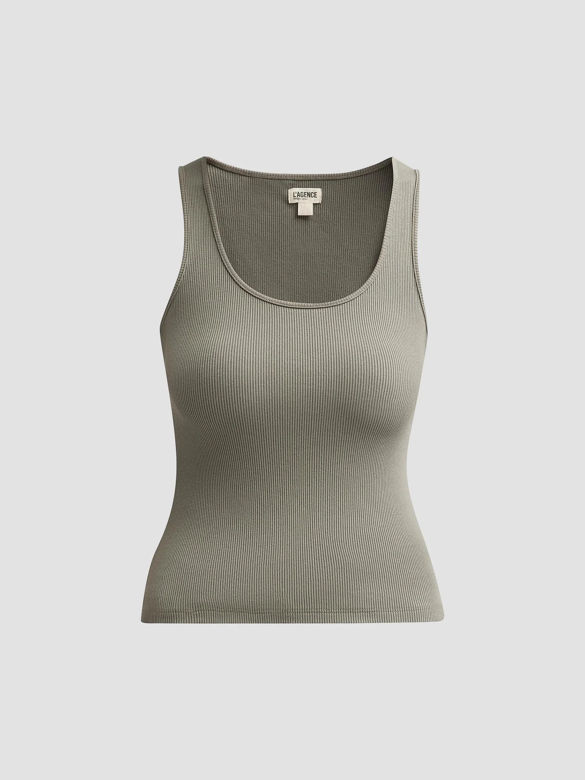 Women's Adira Rib-Knit Tank - Smokey Olive - 1