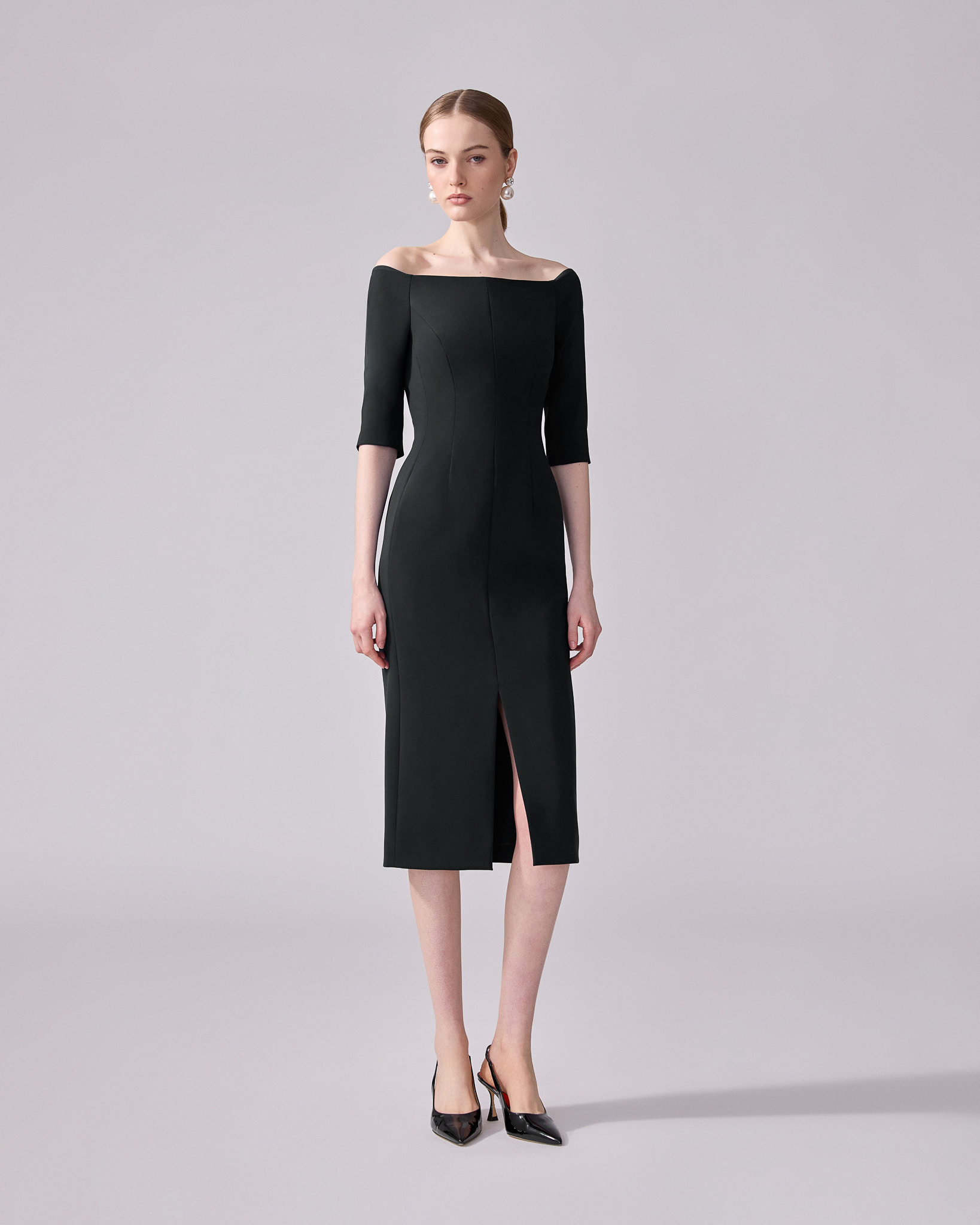 Off-Shoulder Midi Dress - 2