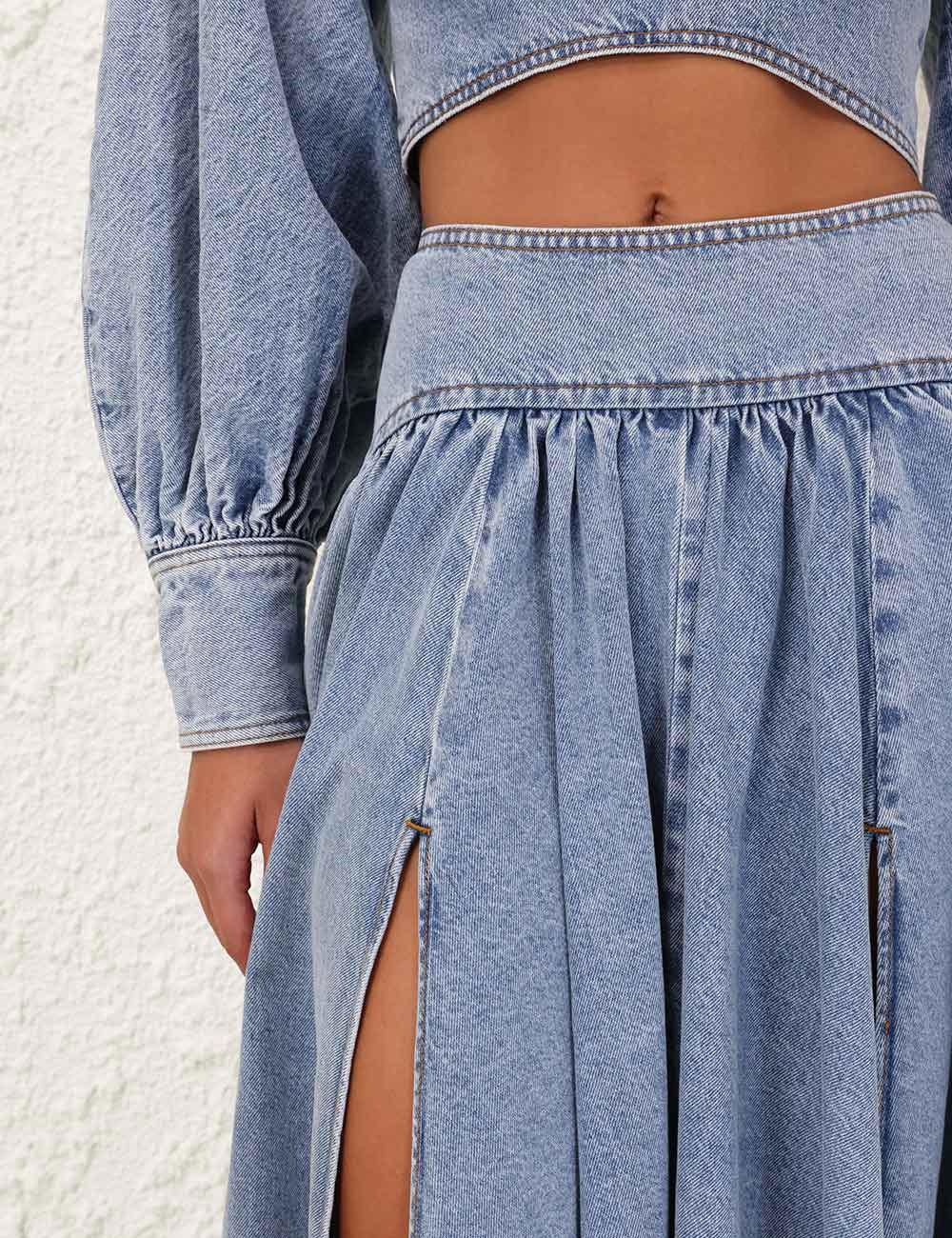 DENIM CIRCLE SKIRT - 5