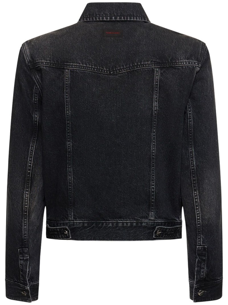 Stonewashed cotton denim jacket - 3