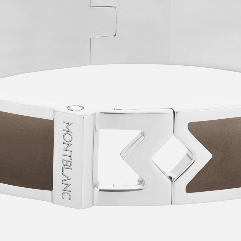Montblanc Bangle Steel Montblanc M logo Mastic leather outlook
