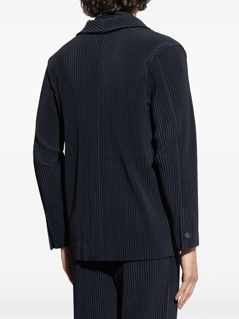 pleated single-breasted blazer - 4