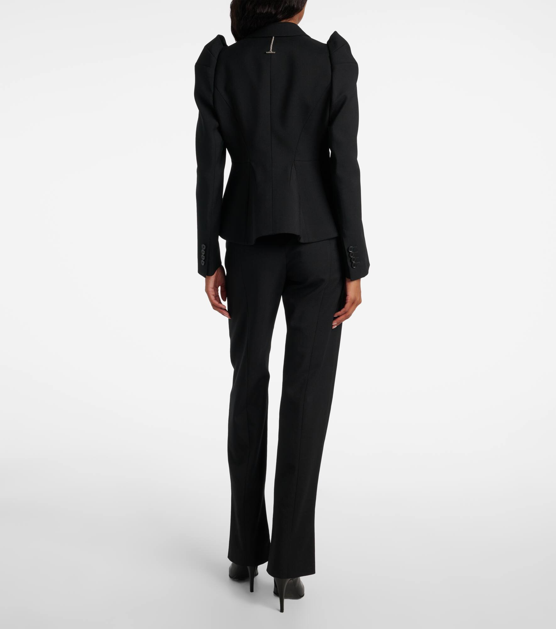 Wool puff-sleeve blazer - 3