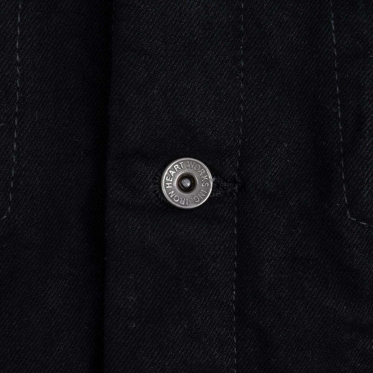 IHJ-116-BLK 14oz Selvedge Denim Fleece Lined Modified Type III Jacket - Black - 11