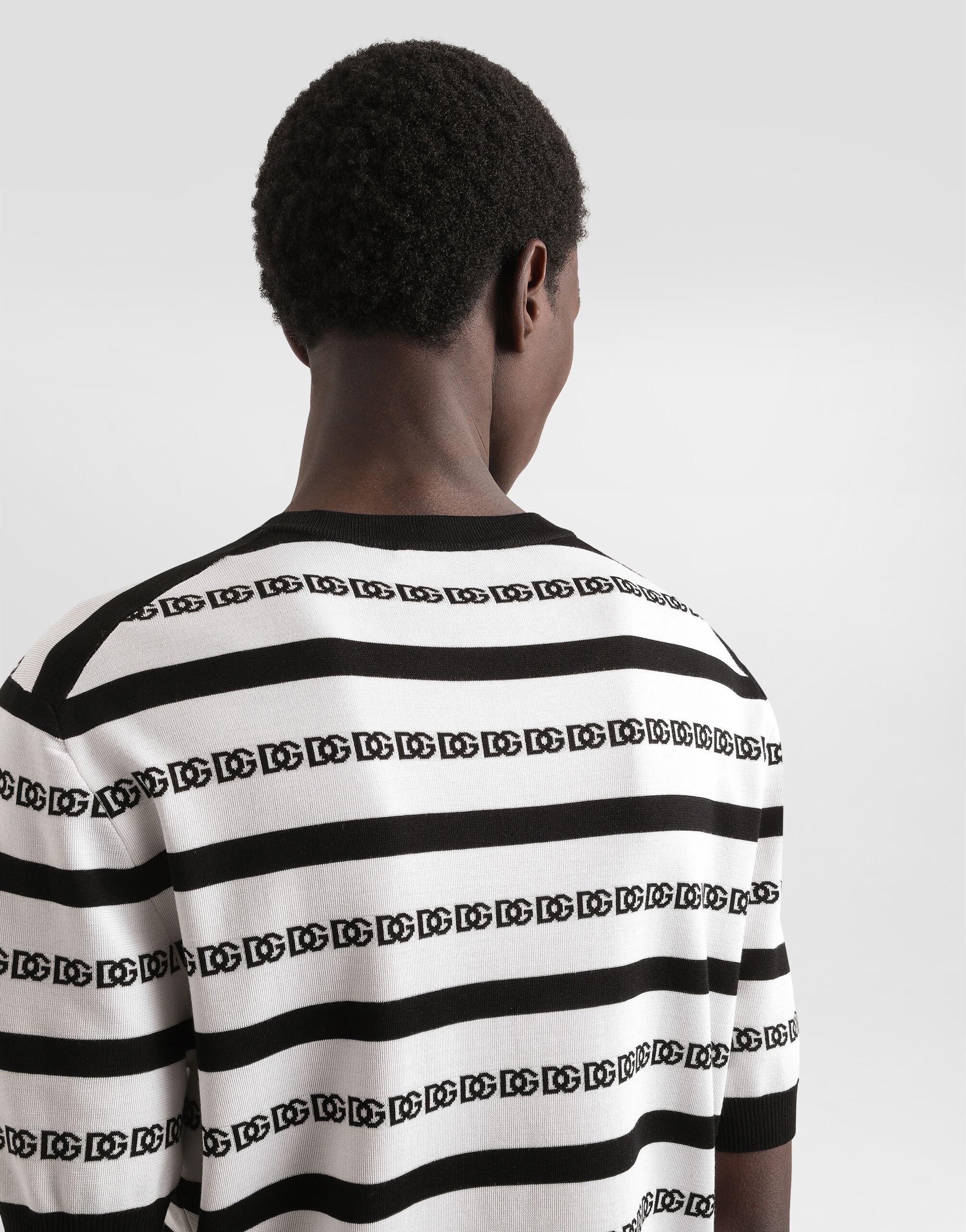 Silk crew-neck pullover with logo - 5