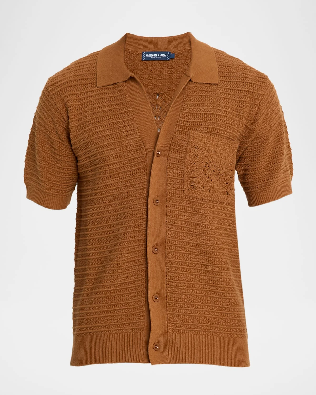 Men's Cesar Crochet Stripe Short-Sleeve Shirt - 1