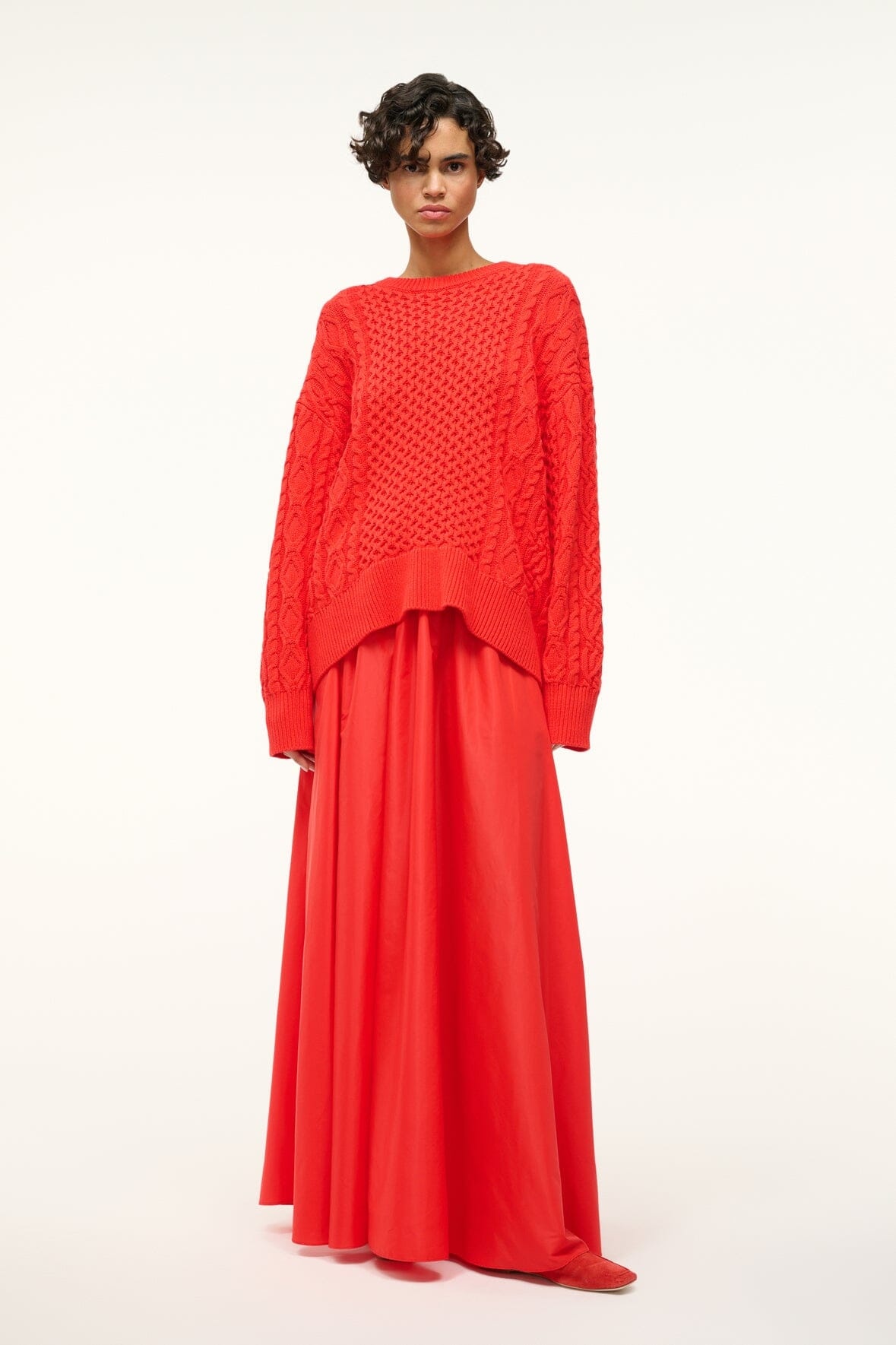 STAUD TRACY SWEATER RED ROSE - 5