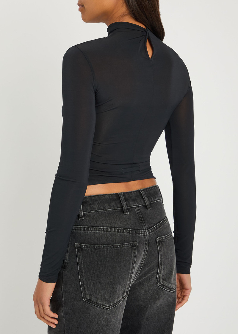 Jean Paul Gaultier Jean Paul Gaultier Garter-embellished Mesh top outlook