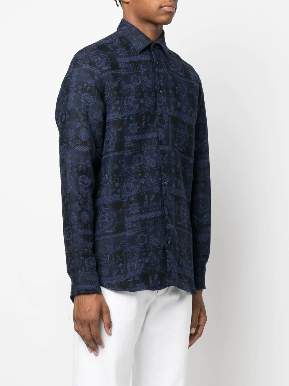 jacquard-print long-sleeve shirt - 3