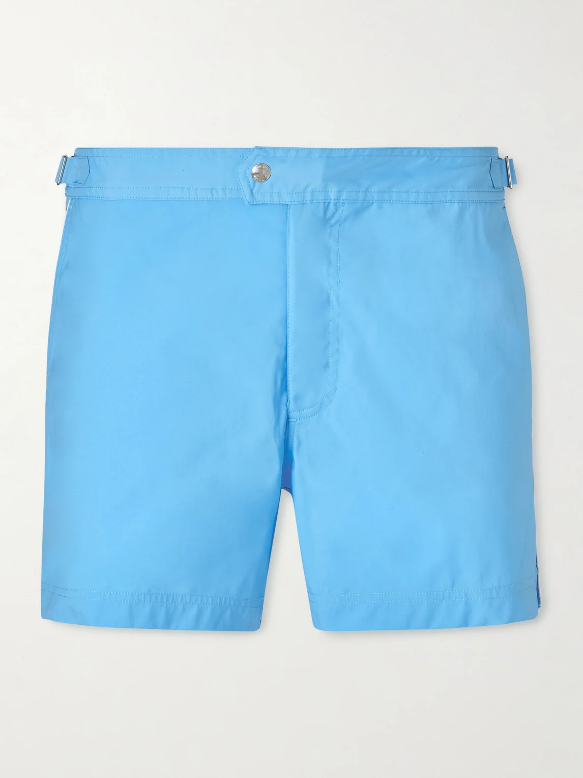 Straight-Leg Mid-Length Piped Swim Shorts - 1