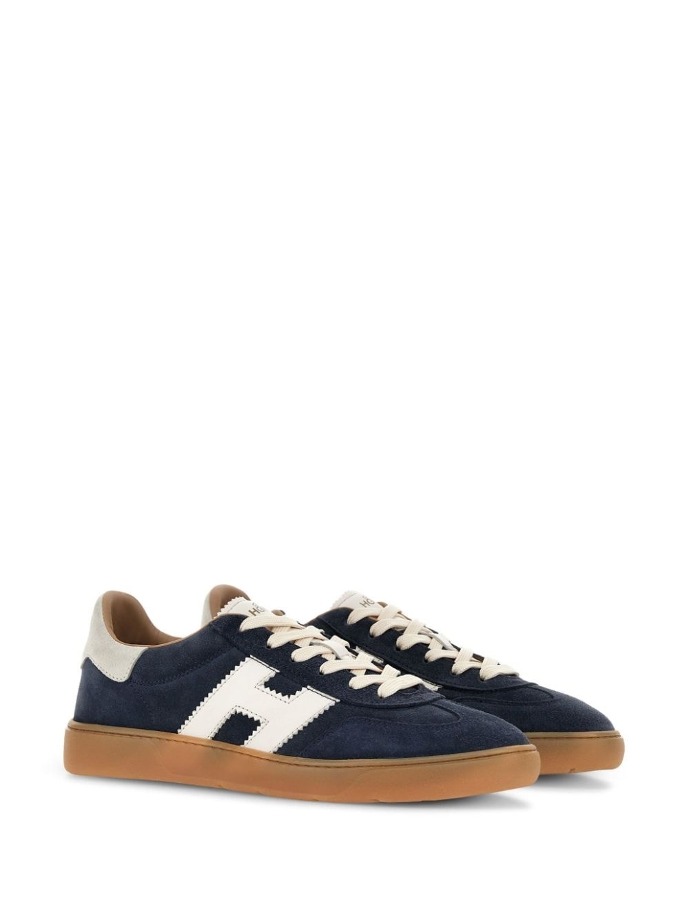 logo-patch leather sneakers - 2