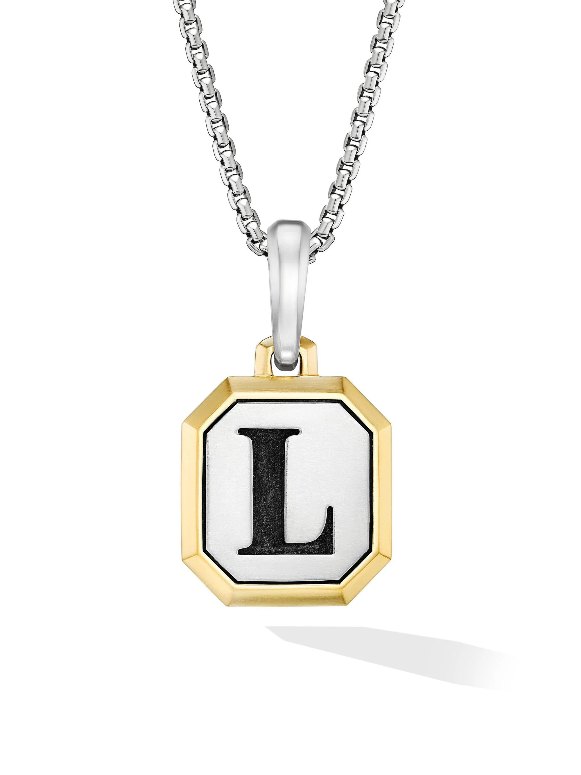 Men's Initial Amulet in Sterling Silver - L Silver - 1