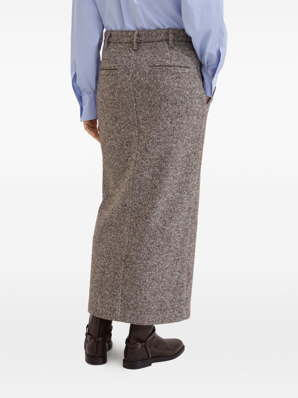 slit-front pencil maxi skirt - 4