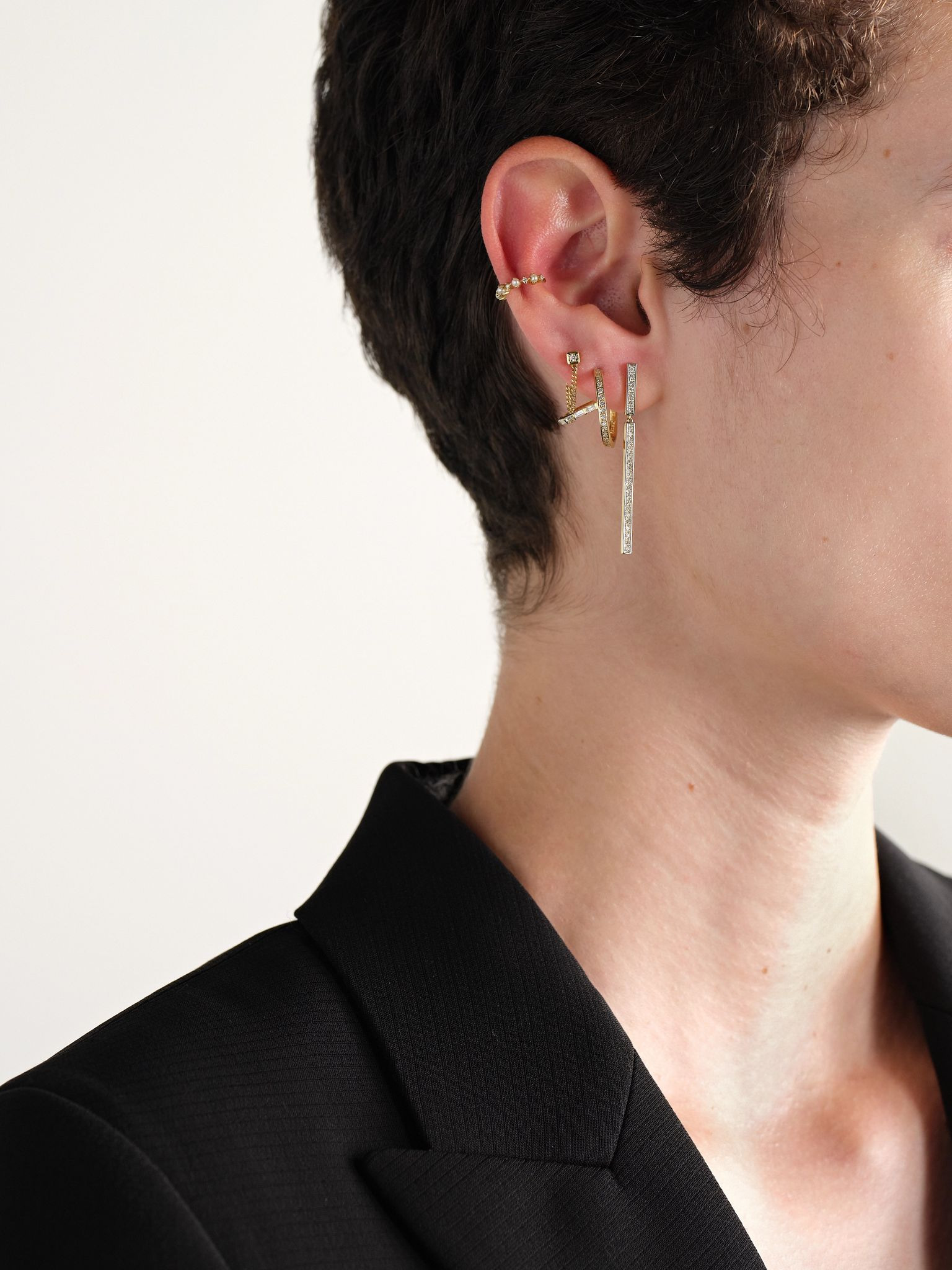 14-karat gold diamond earrings Gold - 4