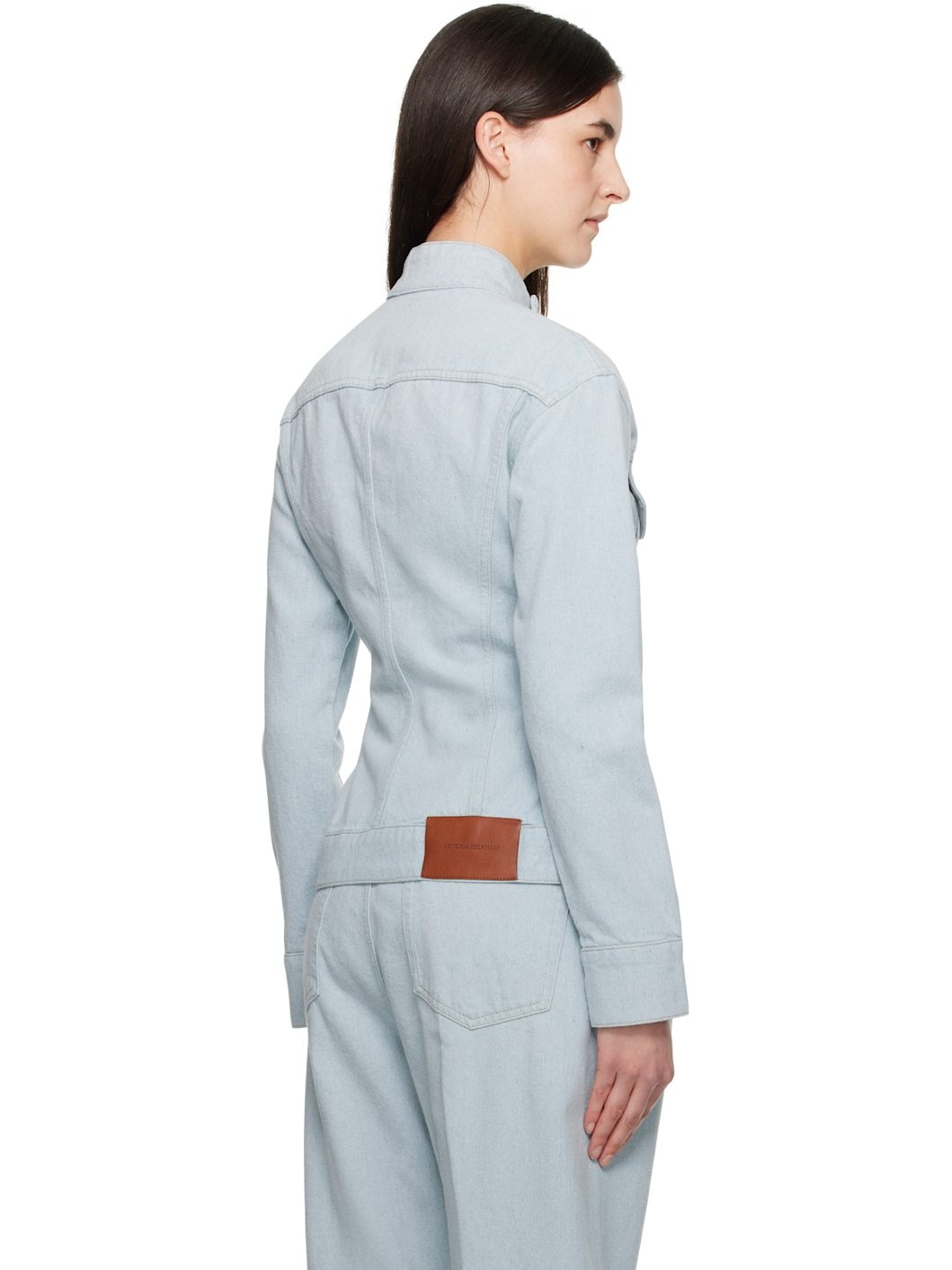 Blue Sculptural Denim Jacket - 3