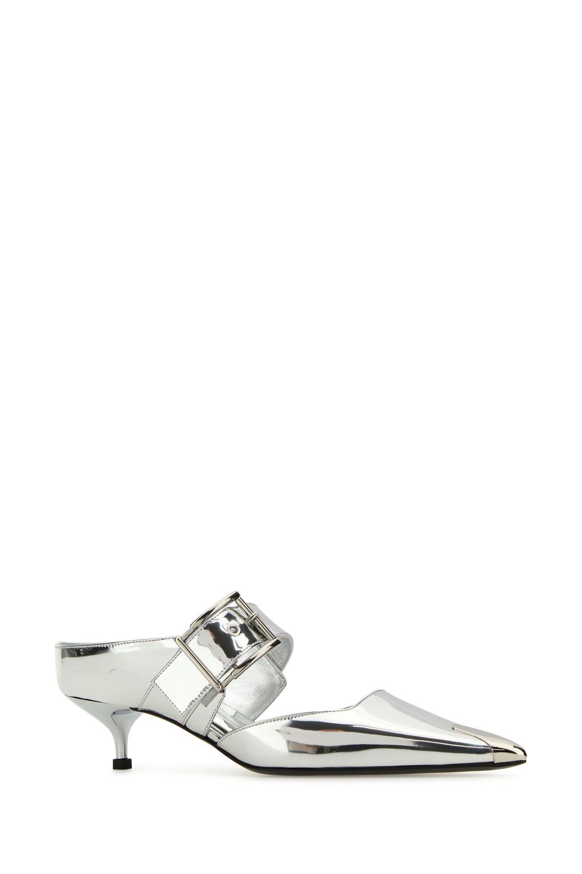 Silver leather Punk pumps - 2