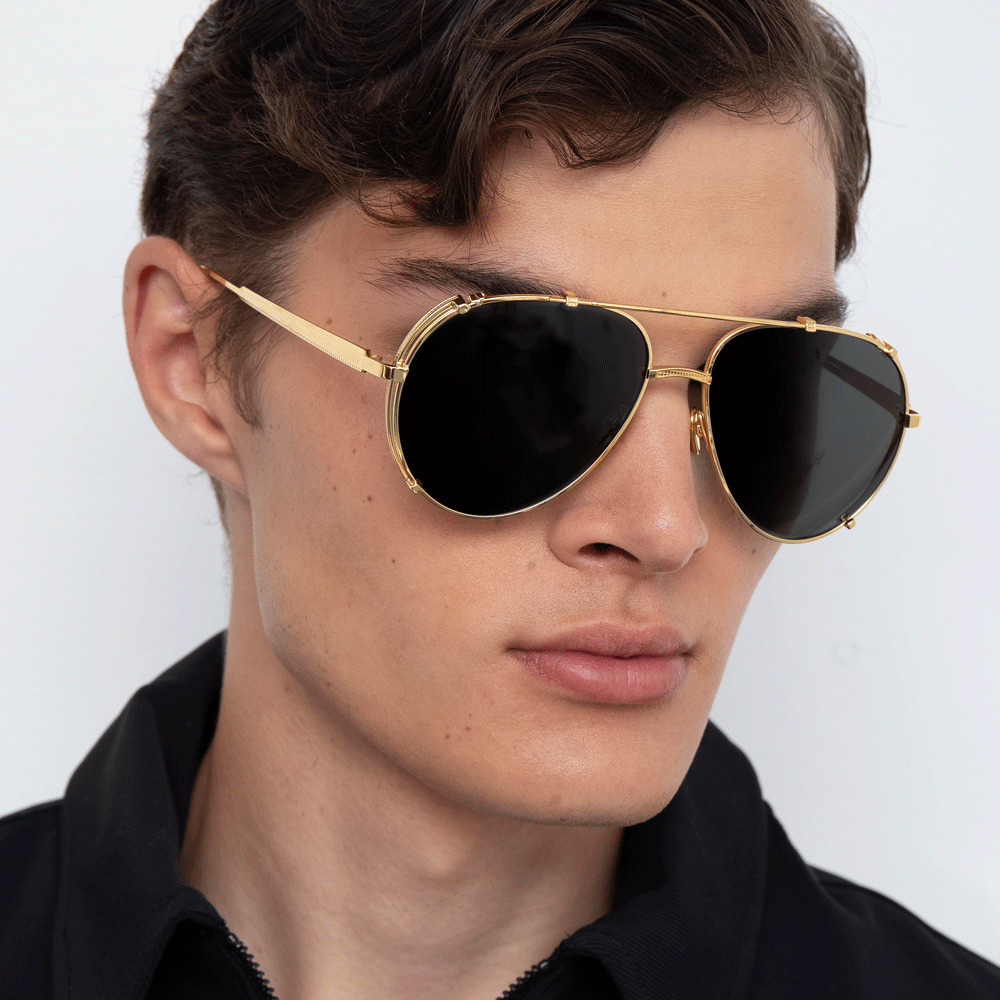 NEWMAN AVIATOR SUNGLASSES IN ROSE GOLD - 5