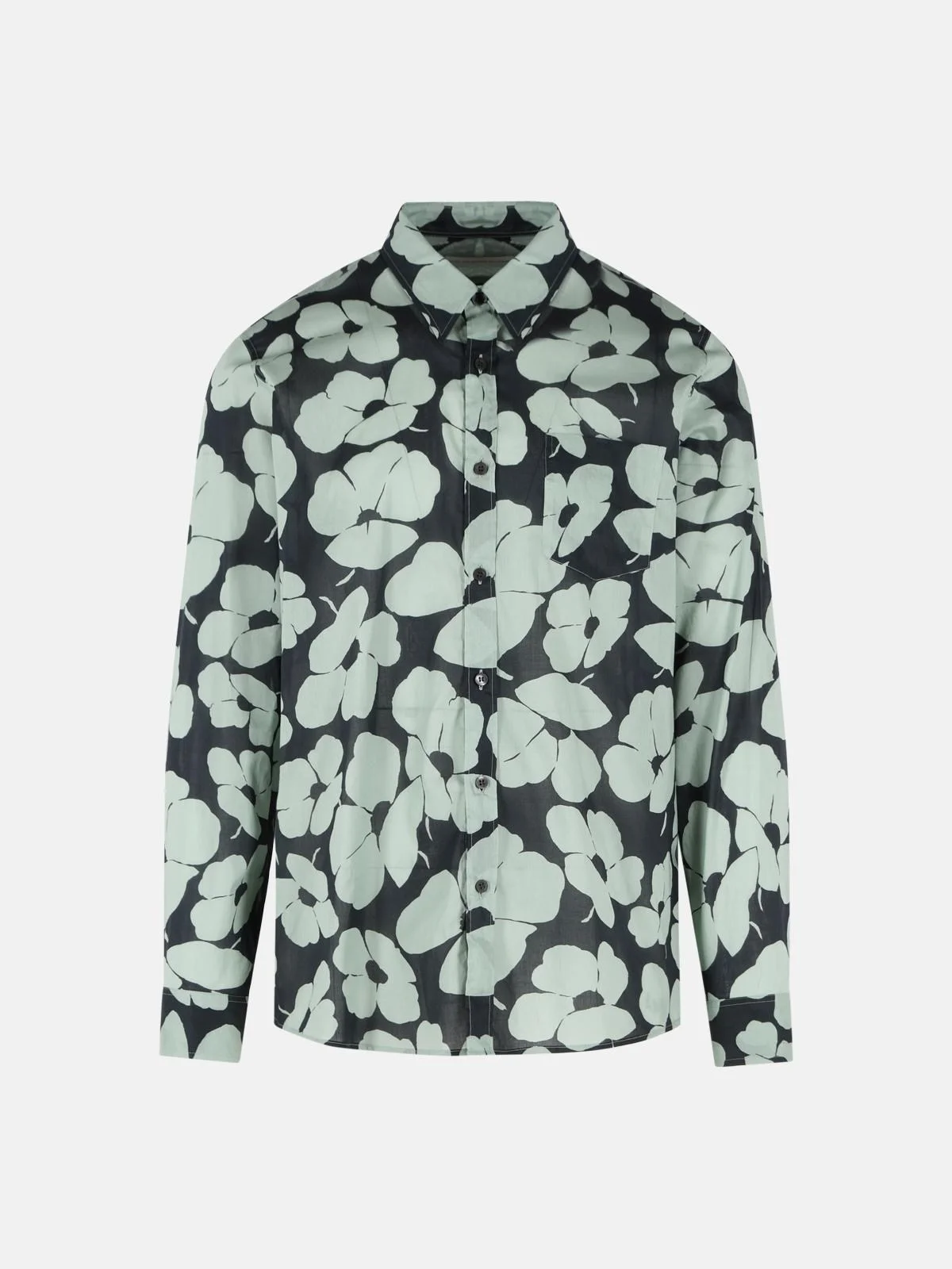 'CORBINO' BLACK COTTON SHIRT - 1