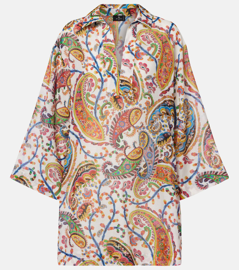 Printed cotton and silk tunic 1